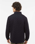 J. America 8890 Men's Quilted Half-Snap Pullover - Black - model back