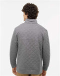 J. America 8890 Men's Quilted Half-Snap Pullover - Charcoal Heather - model back