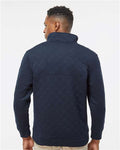 J. America 8890 Men's Quilted Half-Snap Pullover - Navy - model back