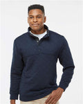 J. America 8890 Men's Quilted Half-Snap Pullover - Navy - model front