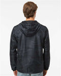 Independent Trading Co. EXP54LWZ Men's Lightweight Windbreaker Full-Zip Jacket - Black Camo - model back