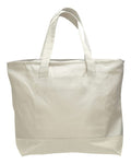Q-Tees Q1300 19L Zippered Tote - Natural/ Natural - back