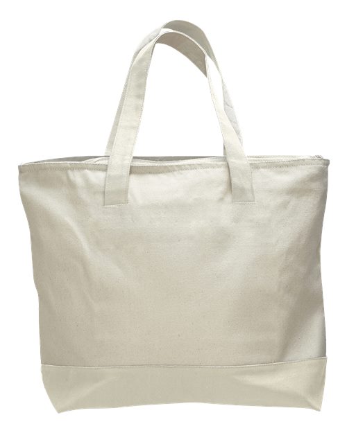 Q-Tees Q1300 19L Zippered Tote - Natural/ Natural - back