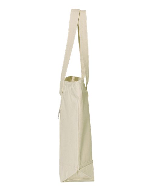 Q-Tees Q1300 19L Zippered Tote - Natural/ Natural - side