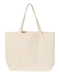 Q-Tees Q1500 34.6L Large Canvas Deluxe Tote - Natural/ Natural - back
