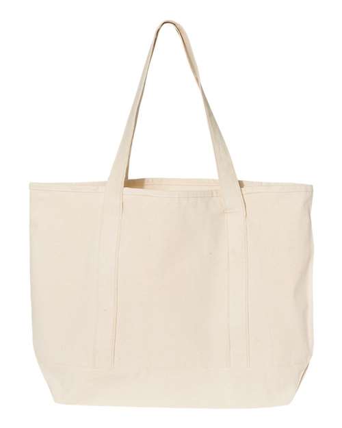 Q-Tees Q1500 34.6L Large Canvas Deluxe Tote - Natural/ Natural - back