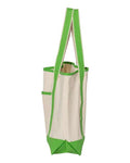 Q-Tees Q1500 34.6L Large Canvas Deluxe Tote - Natural/ Lime - side