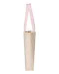 Q-Tees Q4400 11L Canvas Tote with Contrast-Color Handles - Natural/ Light Pink - side