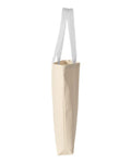 Q-Tees Q4400 11L Canvas Tote with Contrast-Color Handles - Natural/ White - side