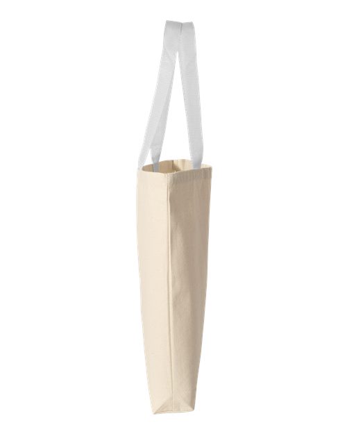 Q-Tees Q4400 11L Canvas Tote with Contrast-Color Handles - Natural/ White - side