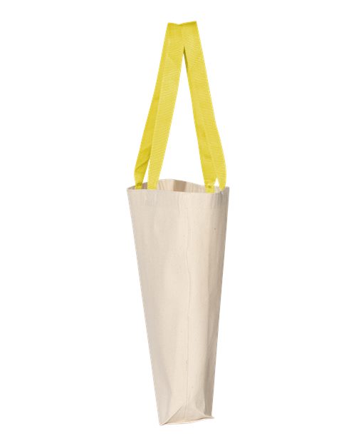 Q-Tees Q4400 11L Canvas Tote with Contrast-Color Handles - Natural/ Yellow - side