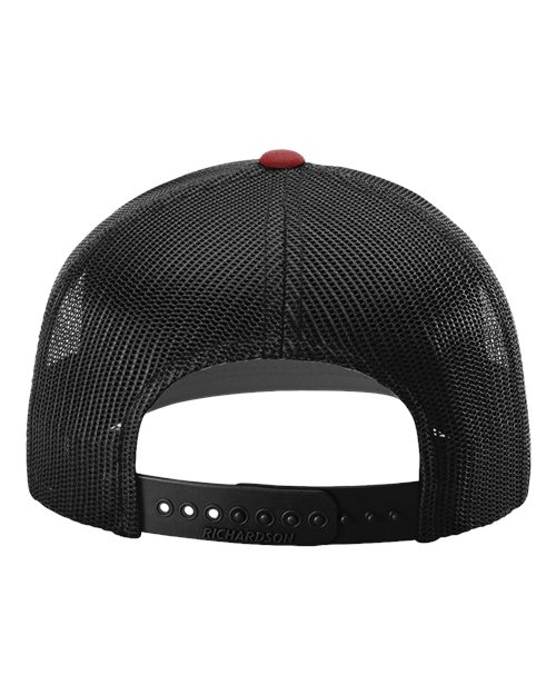 Richardson 112 Snapback Trucker Cap - Cardinal/ Black - back