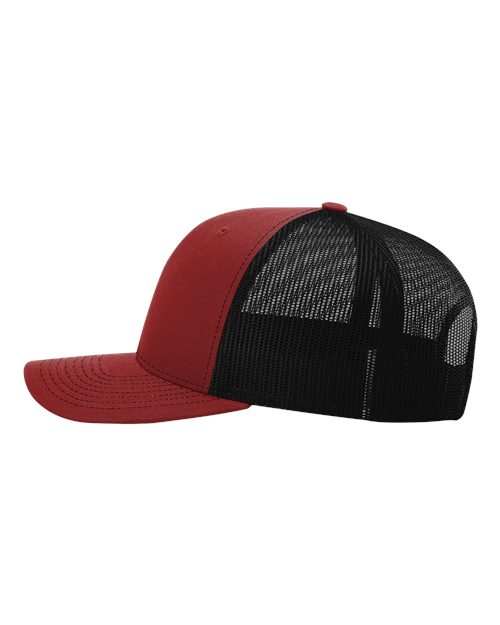 Richardson 112 Snapback Trucker Cap - Cardinal/ Black - side