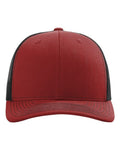 Richardson 112 Snapback Trucker Cap - Cardinal/ Black - front