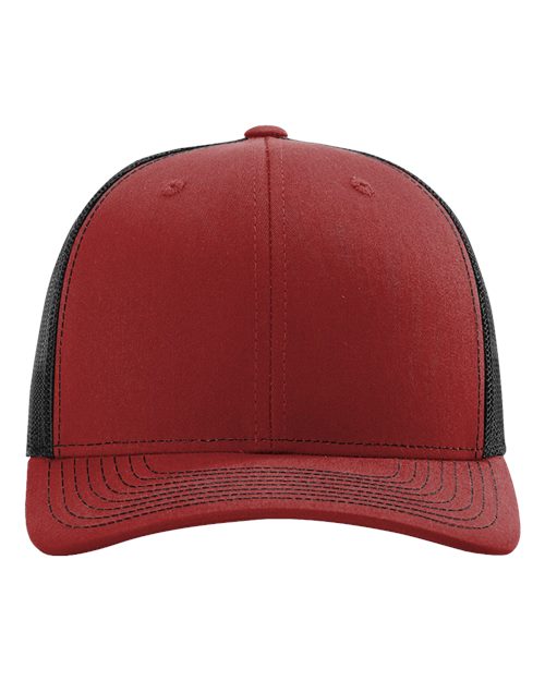 Richardson 112 Snapback Trucker Cap - Cardinal/ Black - front