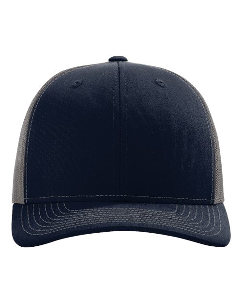 Richardson 112 Snapback Trucker Cap - Navy/ Charcoal - front