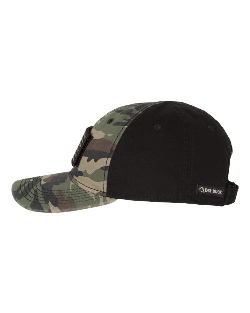 DRI DUCK 3353 Tactical Cap - Green Camo/ Black - side