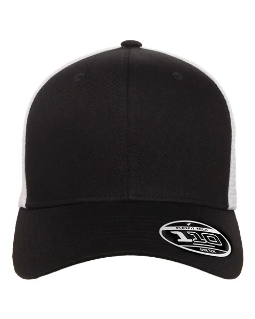 Flexfit 110M 110 Mesh-Back Cap - Black/ White - front