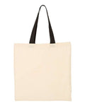 Q-Tees QTB6000 Economical Tote with Contrast-Color Handles - Natural/ Black - back