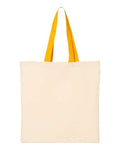 Q-Tees QTB6000 Economical Tote with Contrast-Color Handles - Natural/ Gold - back