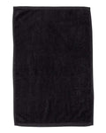 Q-Tees T200 Hemmed Hand Towel - Black - front
