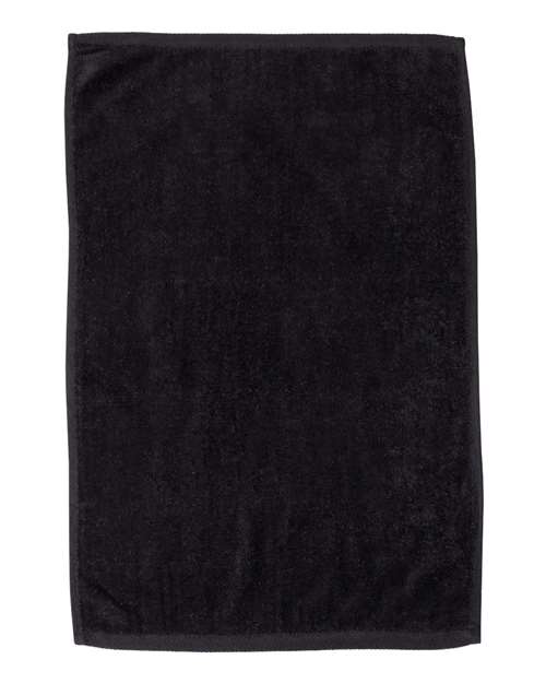 Q-Tees T200 Hemmed Hand Towel - Black - front