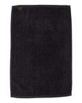 Q-Tees T300 Deluxe Hemmed Hand Towel - Black - back