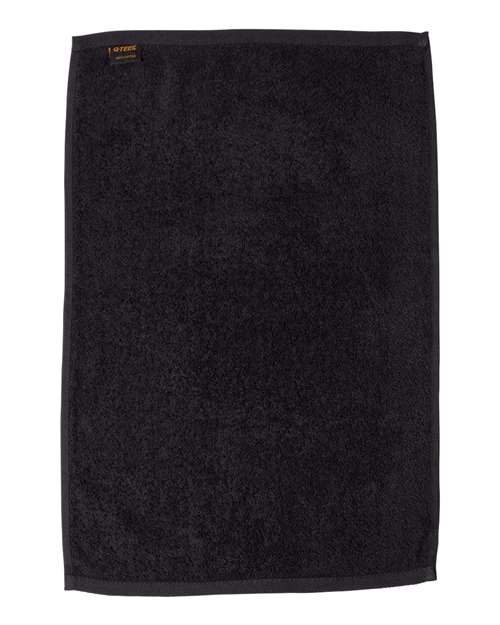 Q-Tees T300 Deluxe Hemmed Hand Towel - Black - back