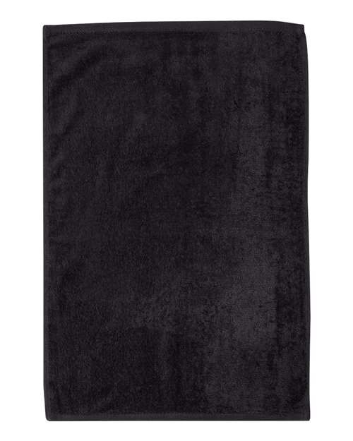 Q-Tees T300 Deluxe Hemmed Hand Towel - Black - front