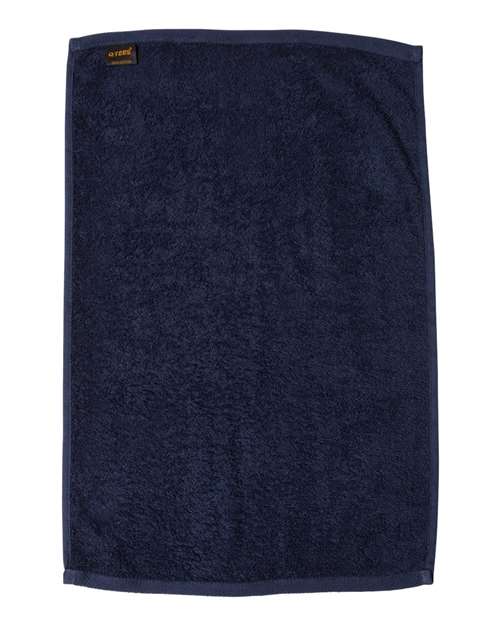 Q-Tees T300 Deluxe Hemmed Hand Towel - Navy - back