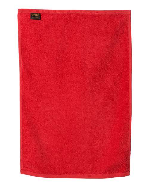 Q-Tees T300 Deluxe Hemmed Hand Towel - Red - back