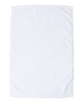Q-Tees T300 Deluxe Hemmed Hand Towel - White - front
