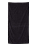 Q-Tees QV3060 Velour Beach Towel - Black - back