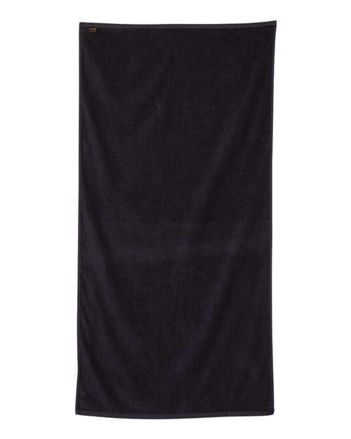 Q-Tees QV3060 Velour Beach Towel - Black - back
