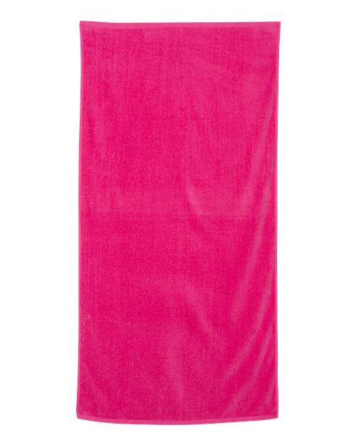 Q-Tees QV3060 Velour Beach Towel - Hot Pink - front