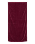 Q-Tees QV3060 Velour Beach Towel - Maroon - front