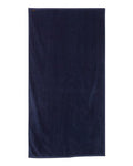 Q-Tees QV3060 Velour Beach Towel - Navy - back
