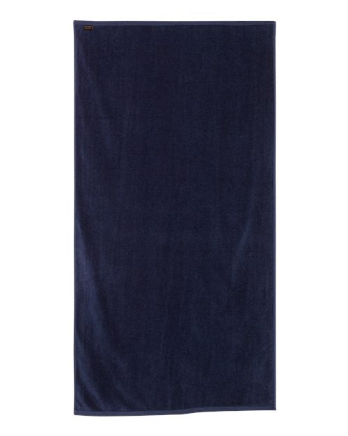 Q-Tees QV3060 Velour Beach Towel - Navy - back