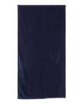 Q-Tees QV3060 Velour Beach Towel - Navy - front