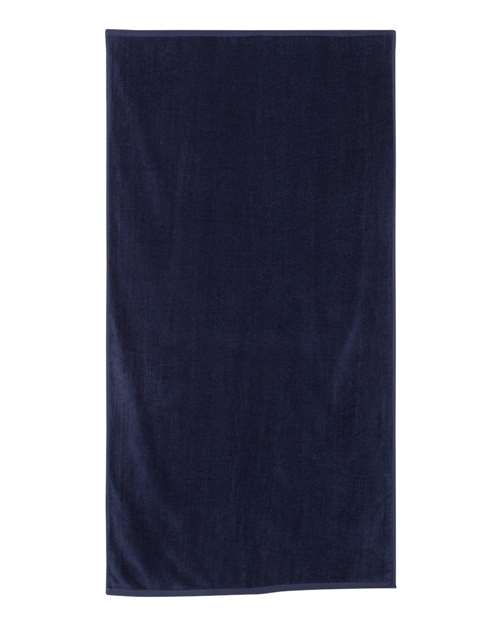 Q-Tees QV3060 Velour Beach Towel - Navy - front