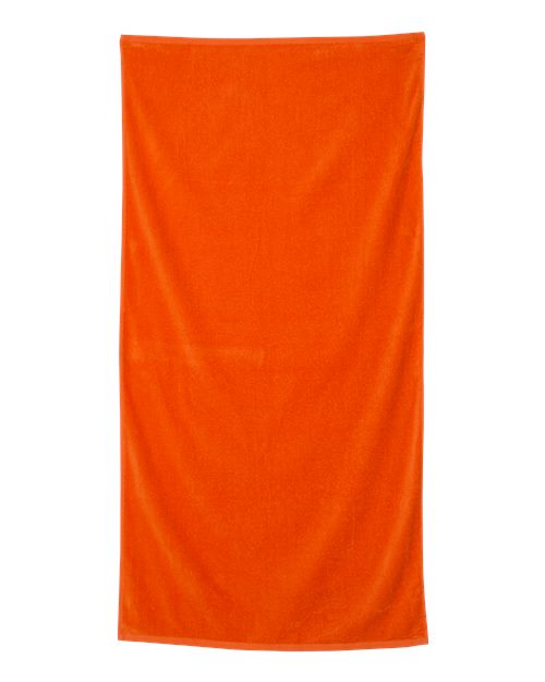 Q-Tees QV3060 Velour Beach Towel - Orange - front
