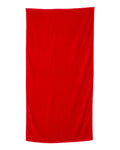 Q-Tees QV3060 Velour Beach Towel - Red - front