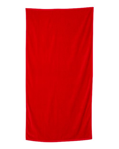 Q-Tees QV3060 Velour Beach Towel - Red - front