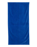 Q-Tees QV3060 Velour Beach Towel - Royal - back