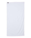 Q-Tees QV3060 Velour Beach Towel - White - back