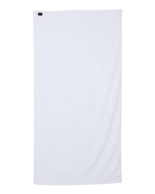 Q-Tees QV3060 Velour Beach Towel - White - back