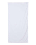 Q-Tees QV3060 Velour Beach Towel - White - front