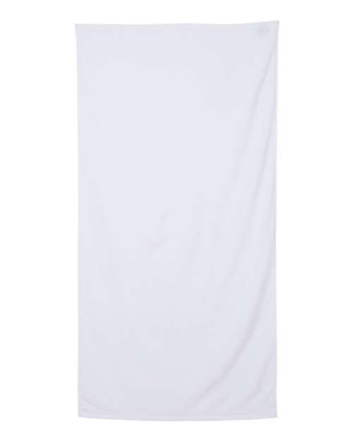 Q-Tees QV3060 Velour Beach Towel - White - front