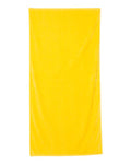 Q-Tees QV3060 Velour Beach Towel - Yellow - front