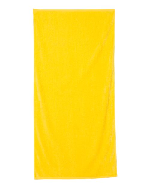 Q-Tees QV3060 Velour Beach Towel - Yellow - front